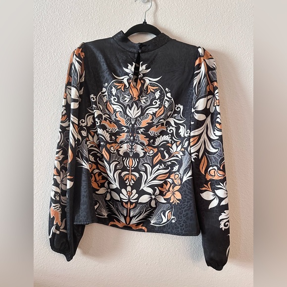 Joie Black and Orange Blouse NWT - Picture 2 of 4